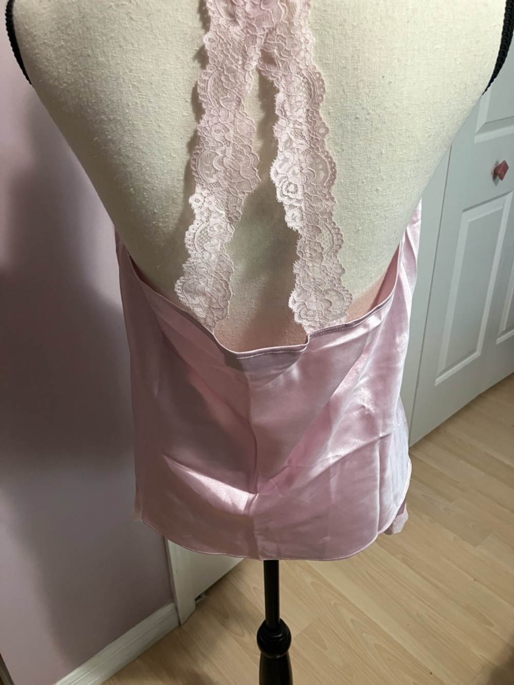 INC International Concepts Light Pink Satin Lace Cami & Short Set - Picture 5 of 5